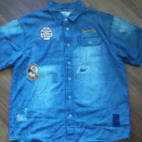 Born Fly Denim shirt - Picture 1 of 2
